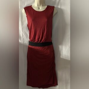 MNG by Mango Black Waist Band Accent Stretch Midi Size 6